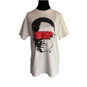 4Hunnid YG Men Sz M Graphic T-Shirt White Tee Man Face Weather Report Limited Ed